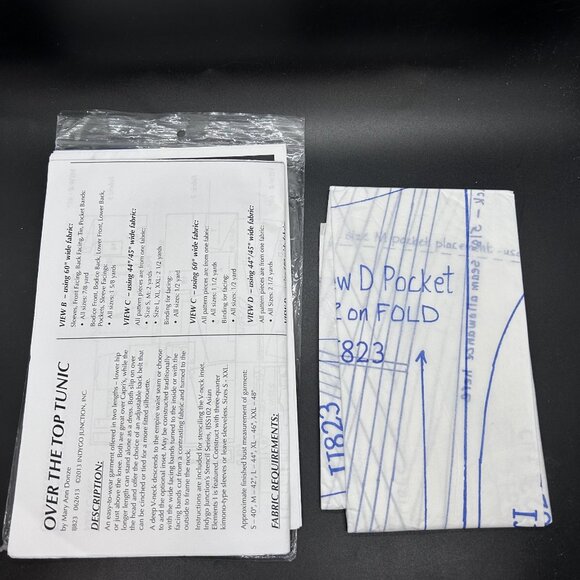 Indygo Juntion IJ823 “Over the Top Tunic” (S-XXL) Sewing Pattern Uncut FF - Picture 5 of 5